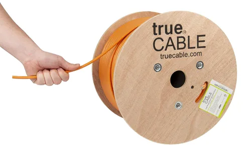 Vista 9 de TRUE CABLE Cable Ethernet a granel de elevación blindada Cat6A, 1000 pies, rojo, cobre sólido desnudo 23 AWG, 750 MHz, F/UTP, PoE++ 100 W