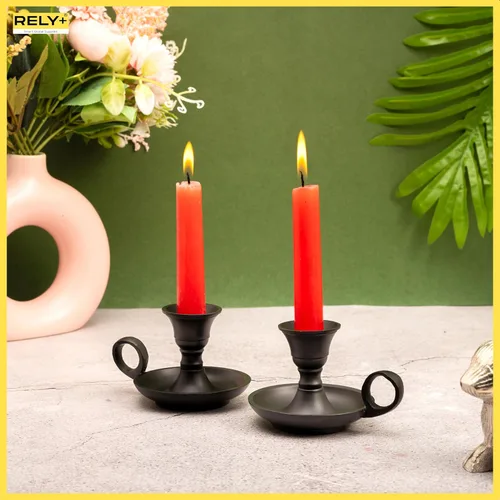 Vista 3 de Rely+ Juego de 2 portavelas con asa para candelabros cónicos, decoración moderna para el hogar, centro de mesa para bodas, fiestas, cenas