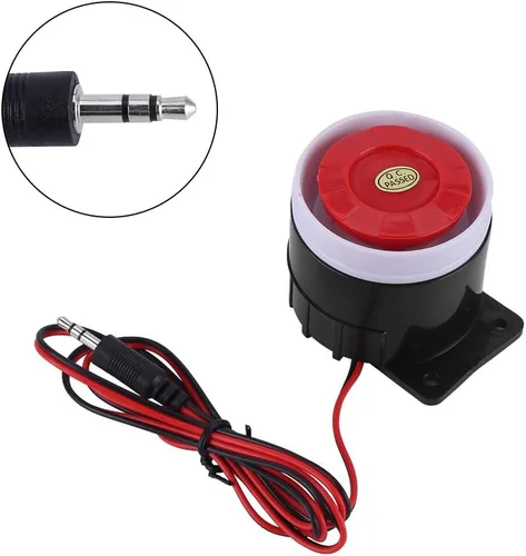 Vista 4 de Zerodis Bocina de alarma, sirena de alarma con cable de 12 V CC con sistema de alarma de sonido, 110 dB, rojo