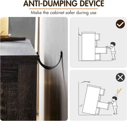 Vista 6 de VanAcc Cómoda de 5 cajones para dormitorio, cómoda de madera de granja de 47 pulgadas de alto para armario, cómoda de textura natural para Roble