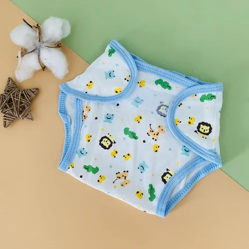 Vista 6 de 4 pañales de tela reutilizables para muñeca de bebé, ajuste reutilizable de 17 a 22 pulgadas, accesorios para muñecas Reborn (estampado de animales)