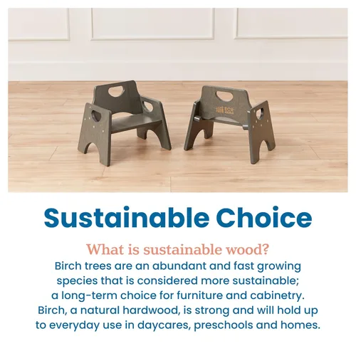 Vista 78 de ECR4Kids Silla apilable de madera para niños pequeños, 6 pulgadas, muebles para niños, lavado blanco, paquete de 2