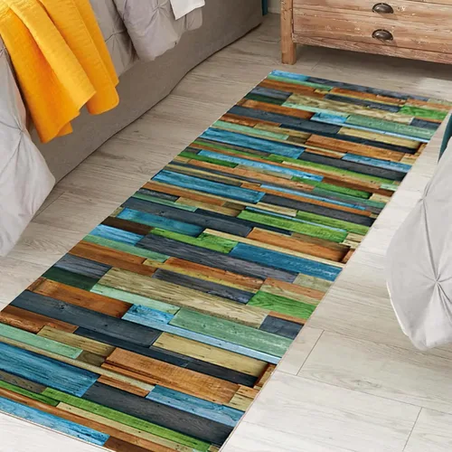 Runner Rug Green Bedside Runner Mat Non Slip, Kitchen/Bathroom/Laundry Room/RV Carpet Runner Rugs, 100cm to 800cm Long Indoor Corridors Area
