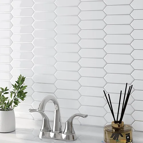 Vista 3 de Livelynine Azulejos hexagonales de metro para despegar y pegar, azulejos de salpicaduras con parte trasera blanca para cocina, baño, azulejos