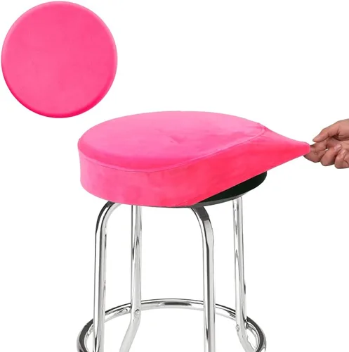 Vista 35 de SINOSSO Funda para taburete de bar, terciopelo súper suave de diámetro.11-13 pulgadas, redonda, elástica, lavable, a prueba de polvo para muebles