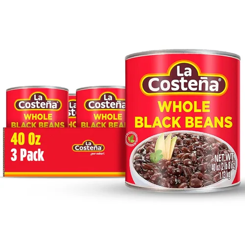 Vista 9 de La Costeña Frijoles negros refritos, lata de 20.5 onzas (paquete de 12)