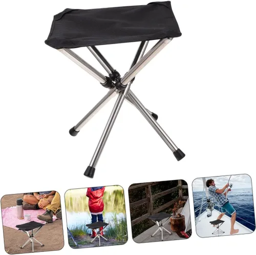 Vista 6 de Leisure Fishing Chair Telescopic Folding Stool Portable Camping Stool for Outdoor Activities