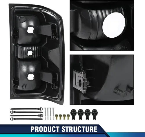 Vista 5 de PIT66 Luces traseras compatibles con Chevy Silverado 1500 2500 HD 2016-2019, compatibles con GMC Sierra 3500 HD 2016-2019, lámparas de freno