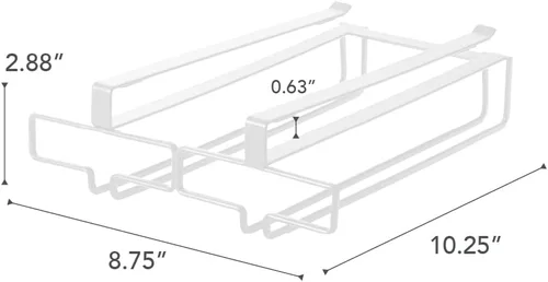 Vista 6 de YAMAZAKI home 2464 Estante para copas de vino, soporte para almacenamiento colgante, tamaño único, color blanco