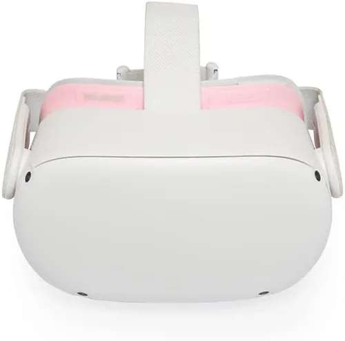 Vista 7 de VR Cover Facial Interface Bracket & Foam Replacement with Lens Protector Cover for Meta Quest 2 (ThrillSeeker Edition - Pink & Light Grey)