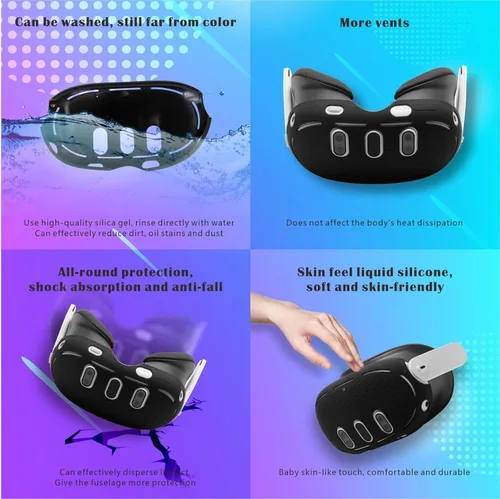 Vista 4 de VR Accessories for MetaOculus Quest 3,VR Controller Grips Cover,VR Shell Cover,VR Silicone Face Pad,VR Lens Protection Cover,VR Thumbstick Covers