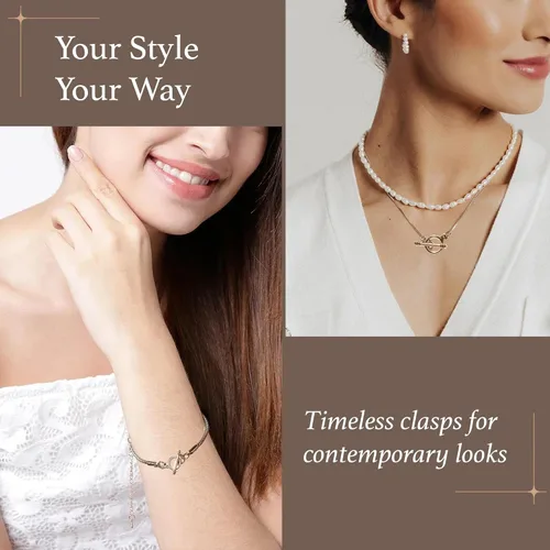 Vista 4 de Heather's cf Cierres de joyería – Calidad duradera, cierre de latón liso antiguo para collares, pulseras y dijes, ideal para bricolaje y fabricación