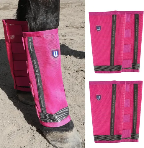 Vista 7 de Harrison Howard Botas de caballo sueltas con protección UV, leggings de malla fina duraderos con tiras reflectantes (juego de 4)