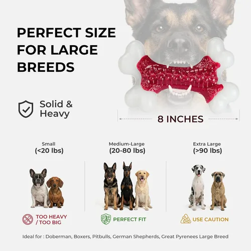 Vista 6 de Juguetes resistentes para perros, juguetes para masticadores agresivos de raza grande, perros masticables, juguete de hueso de nailon para perros