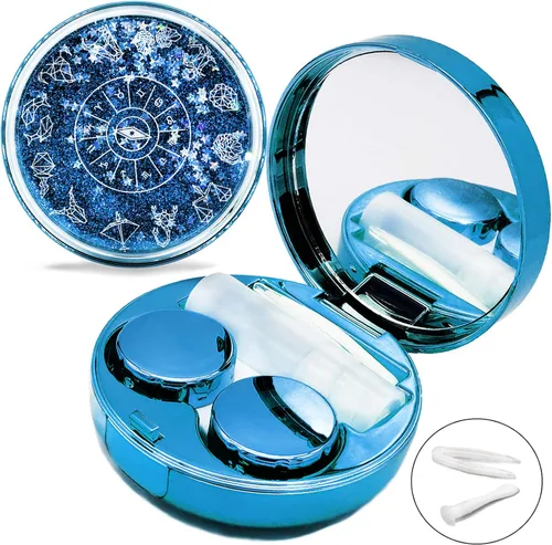 Vista 13 de Estuche para lentes de contacto, bonito kit de herramientas de extracción de lentes de contacto de color de ojos con botella de solución de espejo