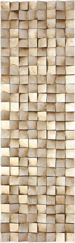 Vista 6 de Empire Art Direct Bloques resistentes texturizados II con hoja dorada, arte de pared de madera 3D, listo para colgar, 72 x 22 pulgadas, sala