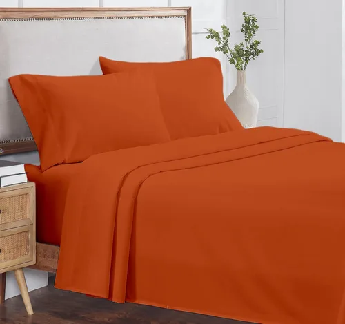 Vista 28 de Juego de sábanas de 4 piezas, tamaño individual, juego de sábanas 100% algodón orgánico, sábanas de 800 hilos, suaves y transpirables, sábanas
