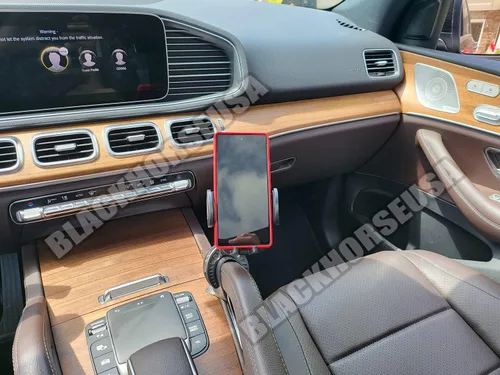 Vista 2 de Phone mount for Mercedes GLE GLC GLS EASY release holder CLAMP ON design for center console Magnetic, for iphone, for android, wireless