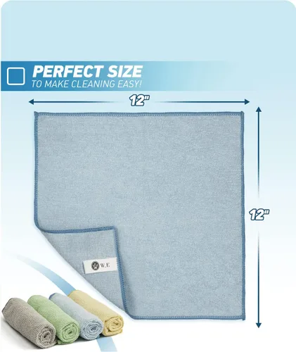 Vista 6 de Paño de limpieza de microfibra, 24 piezas de la serie 2100, trapos ultra suaves y altamente absorbentes para limpieza, toallas de limpieza