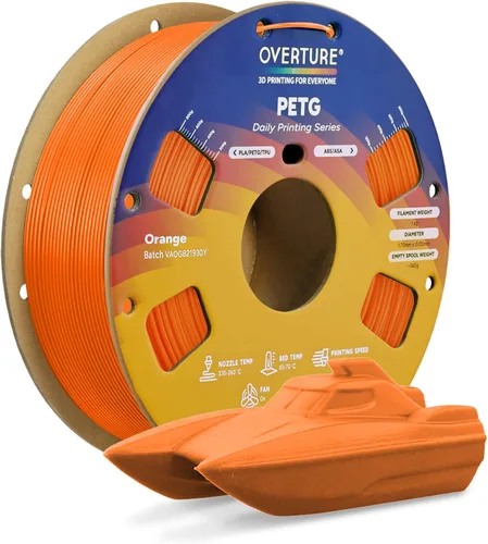 Vista 9 de Overture Petg - Filamento de 0.07 pulgadas con superficie de construcción 3D 7.87 x 7.87 pulgadas, consumibles para impresora 3D, carrete de 2.2