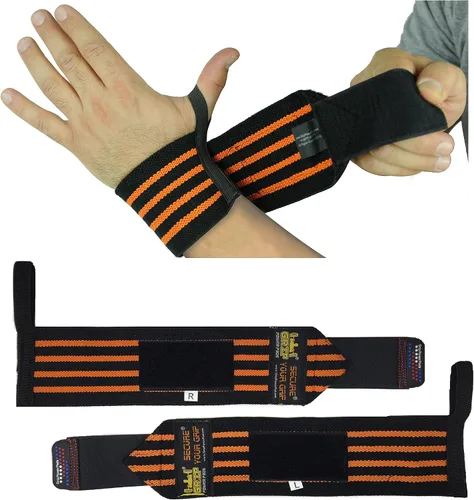 Vista 14 de Bandas de lujo para muñeca, 13 pulgadas de largo, 1 par 2 bandas, para levantamiento de pesas, con apoyo de algodón, bandas para gimnasio, cuerdas