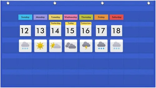 Vista 3 de Eamay - Tabla con cien bolsillos, 130 cartas de aprendizaje para el aula - Incluye 130 cartas codificadas por color más cartas de operación (1-10)