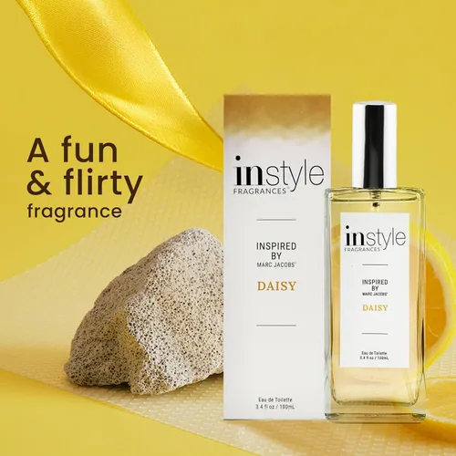 Vista 7 de Instyle Fragrances, Inspirado en Marc Jacobs' Daisy, Eau de Toilette para mujer, limpio, vegano, sin parabenos, nunca probado en animales, 3.4 onzas