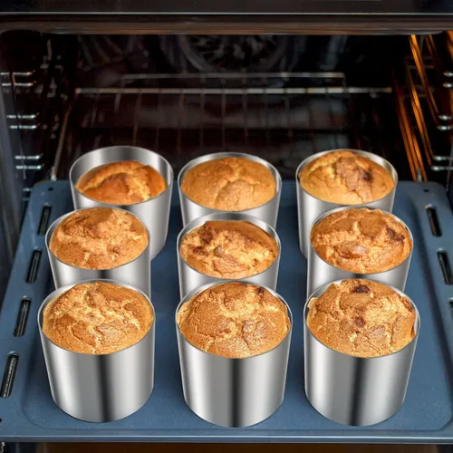 Vista 6 de QWDLID 15 piezas de cortador redondo de galletas de 1.97 pulgadas, anillo de mousse de acero inoxidable, mini círculos, cortador de galletas