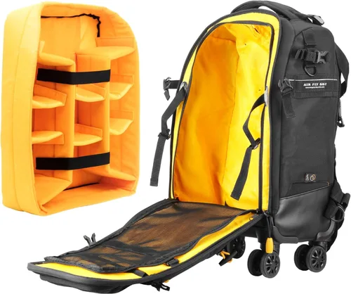 Vista 3 de VANGUARD ALTA FLY 55T G2 Mochila para cámara réflex digital, 8 ruedas giratorias/carretilla, color negro