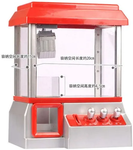 Vista 2 de Mini máquina de arcade con luces y sonidos de garra grande con luces y sonidos, máquina de agarre de juguetes de garra electrónica, animación