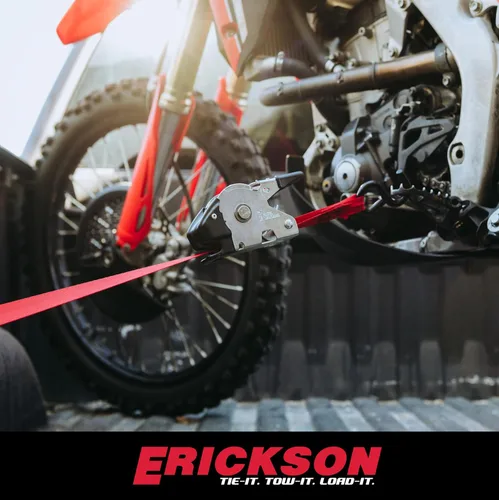 Vista 6 de Erickson 04418 Pro Series Roja Correa de Amarre Retráctil con Trinquete de 1" x 10', (Bolsa de Almacenamiento de 4, Capacidad de Carga de 1200 lb)