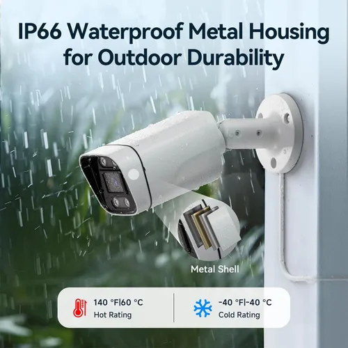 Vista 4 de Sistema de cámara de seguridad con cable, 4CH 5MP Lite AHD TVI DVR grabadora DVR kit de vigilancia DVR, 4 x 5MP cámara CCTV de doble luz