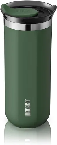 Vista 23 de Taza de viaje Octaroma Classico de WACACO, vaso de viaje de acero inoxidable de doble pared con tapa para beber, 6 fl oz (180ml), ámbar amarillo