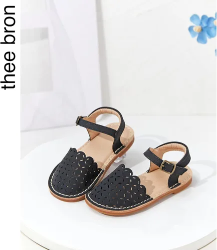 Vista 100 de THEE BRON Sandalias cómodas para niñas, zapatos para niños, sandalias rellenas