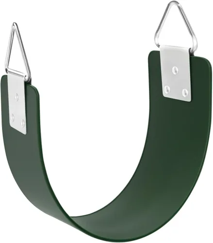 Vista 11 de Asiento de columpio con anillo triangular de metal de 30.4 x 5.9 pulgadas, juego de columpio resistente accesorios de repuesto para niños y adultos
