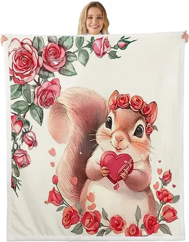 Vista 15 de Cartoon Animal Throw Flannel Blanket,Giraffe Zebra Lion Elephant Fleece Throw Blanket for Home Decor Sofa Couch,Pink Romantic Fleece Blanket,40"x50