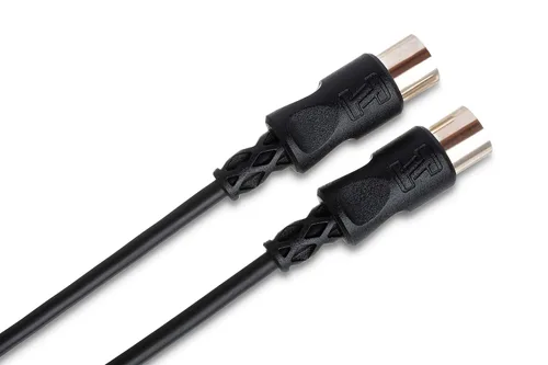Vista 2 de Cable Hosa MID-301BK MIDI DIN de 5 pines a DIN de 5 pines, 1 pie, Negro