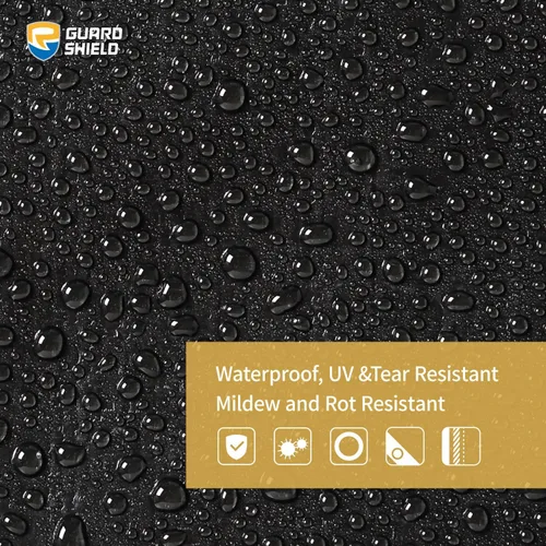 Vista 3 de GUARD SHIELD Lona súper resistente de color negro/plateado de 6 x 8 pies, lona impermeable de 16 mil de grosor, resistente a los rayos UV y a