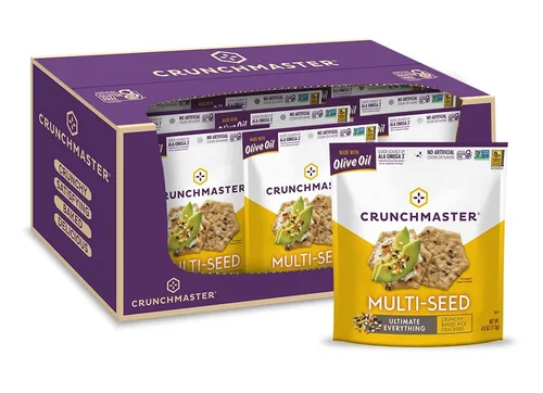 Vista 12 de Crunchmaster Ajo tostado sin gluten de múltiples semillas, bolsas de 4 onzas (paquete de 12)