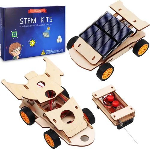 Kit de auto a control remoto para bricolaje, construye tu propio auto solar - Proyectos STEM para niños de 8 a 12 años, experimentos científicos