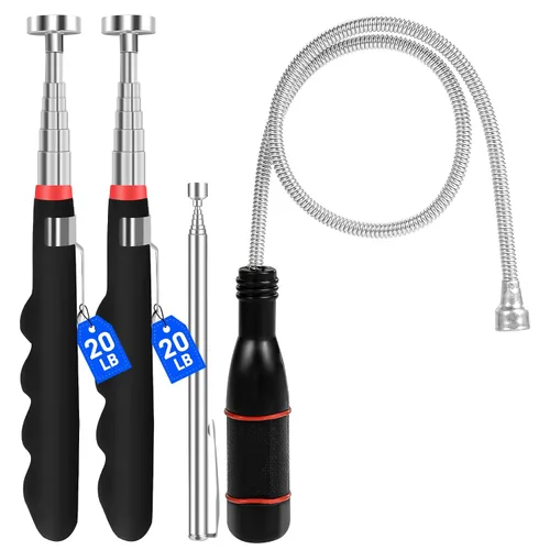 4 herramientas magnéticas telescópicas de recogida de 30 pulgadas con fuerza de tracción de 20 libras