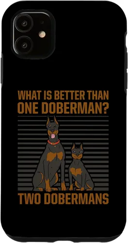 Vista 5 de iPhone 15 ¿Qué es mejor que un Doberman? Dos Dobermans Case