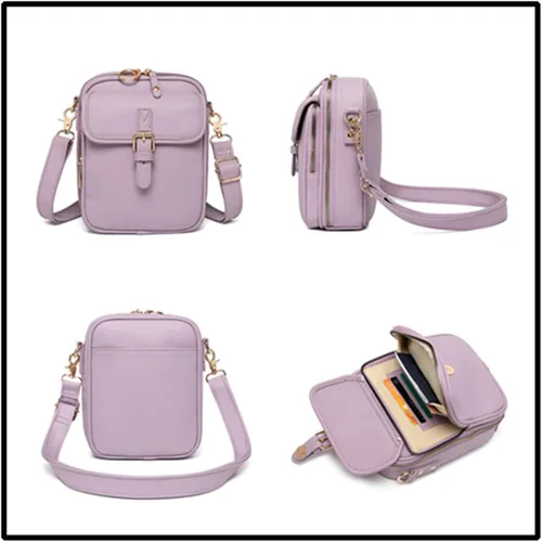 Vista 2 de Comebybuy - Bolso estilo vintage con ranuras para tarjetas, bolsa cruzada para mujer