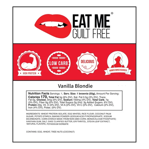 Vista 6 de Brownie alto en proteínas - Brownie Blondie (12 Brownies)