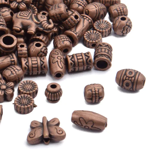 Vista 3 de BronaGrand 3.53 oz (alrededor de 150-200 piezas) cuentas espaciadoras de cobre antiguo, espaciadores de cuentas, accesorios para pulseras, collares