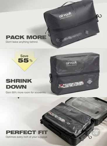 Vista 9 de AirVault - Bolsa de viaje reutilizable de compresión al vacío para maleta y mochila, reciclada, IP67, impermeable, ahorradora de espacio