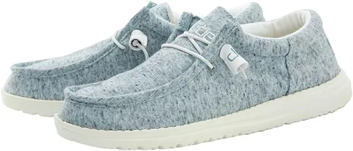 Vista 2 de Zapatos Wally de Hey Dude en varios colores claros, para hombre, mocasines con cordones para hombre, cómodos y ligeros Gris azulado
