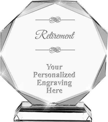 Vista 19 de Premio de cristal personalizado de 6.75 pulgadas con grabado - Premios de trofeos personalizados