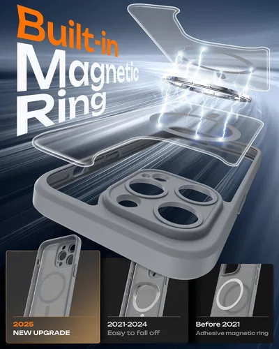 Vista 437 de TOCOL Funda para iPhone 11, compatible con Magsafe, protección completa de cámara, imanes integrados, protección contra caídas, funda translúcida