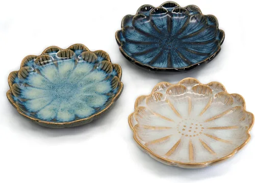 Vista 8 de Reposacucharas de cerámica estable 3 piezas Juego de platos de cena de cerámica multifuncional con esmalte resistente al calor Soporte